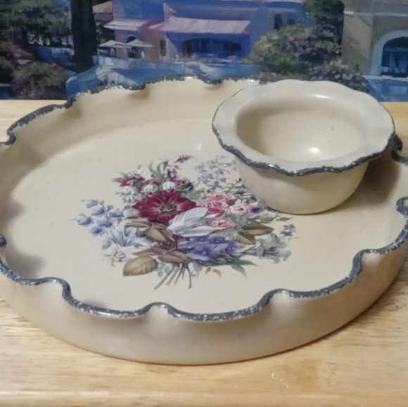 🇺🇸Home & Garden Party Chip and Dip🍜 🍱Set,Like🆕,Nice Gift Made in USA 2002 - Picture 15 of 16